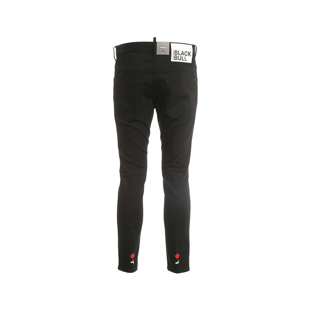 Schwarze Skinny Jeans aus Baumwolle