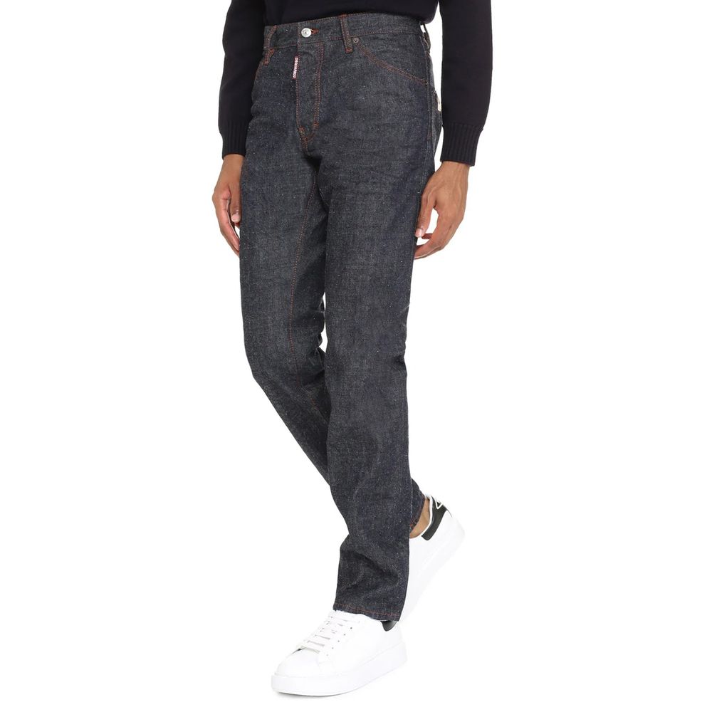 Blaue Skinny Jeans aus Baumwolle