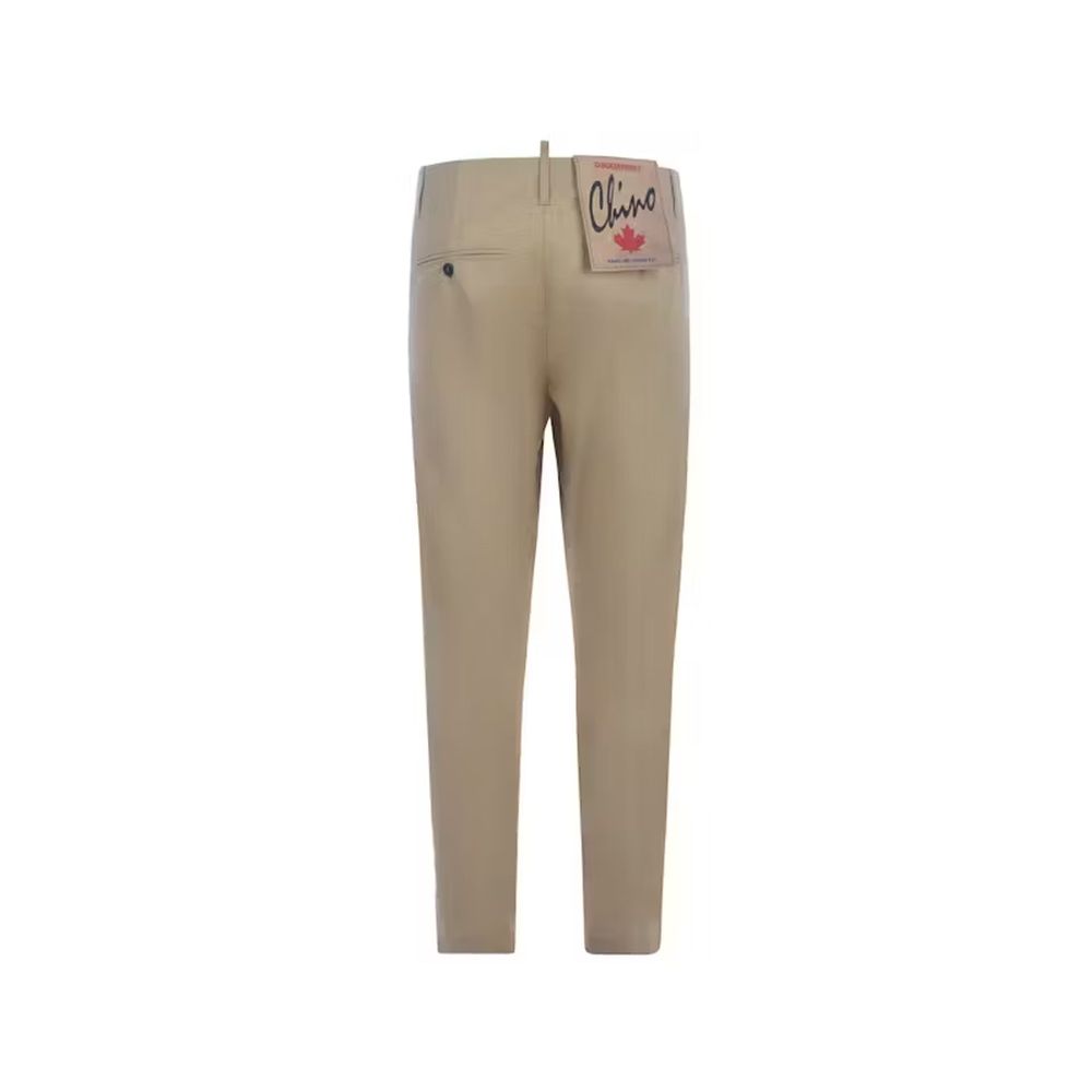 Beige Chino-Hose aus Baumwolle