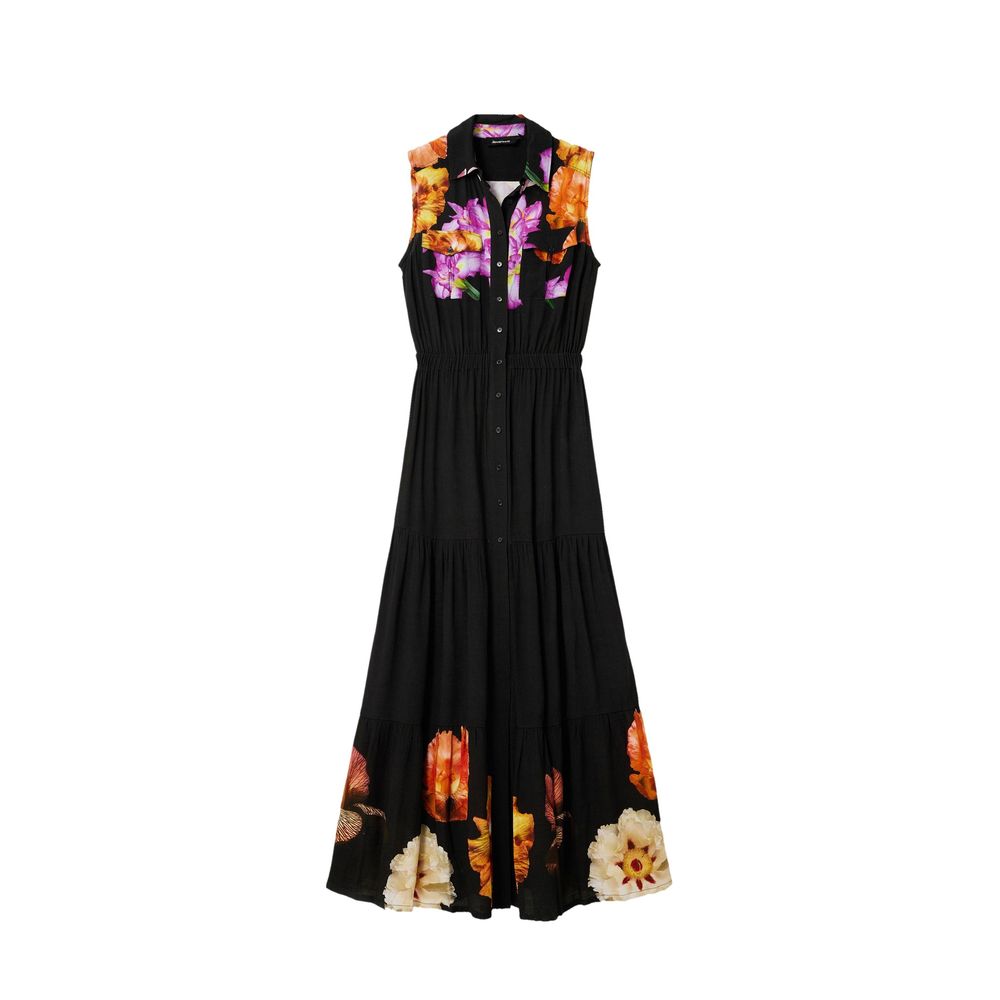 Schwarzes Freizeitkleid aus Viskose