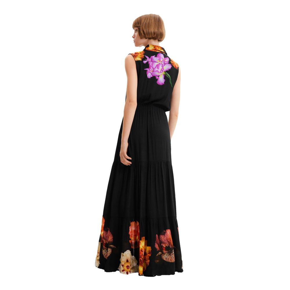 Schwarzes Freizeitkleid aus Viskose