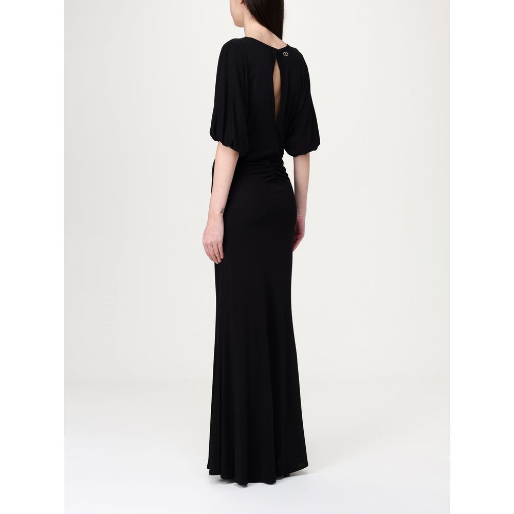 Schwarzes Freizeitkleid aus Elastan