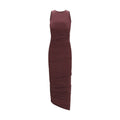 Bordeauxfarbenes Freizeitkleid aus Polyamid