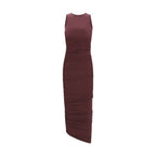 Bordeauxfarbenes Freizeitkleid aus Polyamid