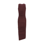 Bordeauxfarbenes Freizeitkleid aus Polyamid