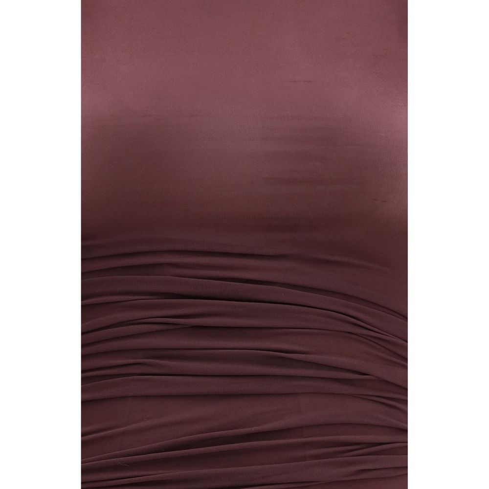 Bordeauxfarbenes Freizeitkleid aus Polyamid