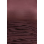 Bordeauxfarbenes Freizeitkleid aus Polyamid