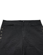 Schwarze Straight Fit Mid Waist Jeans aus Denim