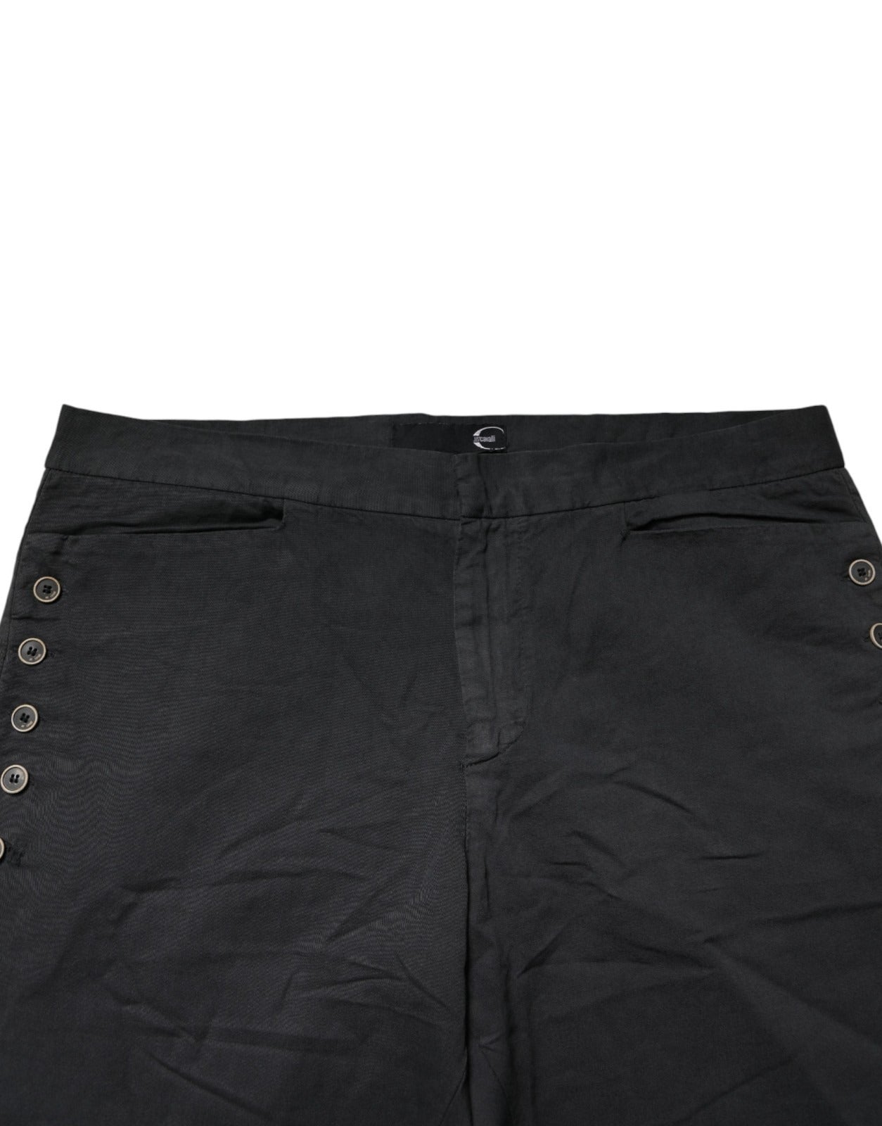Schwarze Straight Fit Mid Waist Jeans aus Denim