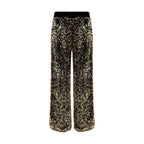 Gold Polyamide Casual Pants