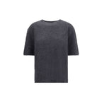 Grey Cashmere Short Sleeve Sweater