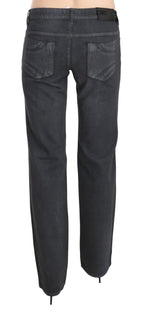 Gray Low Waist Straight Denim Pants Jeans