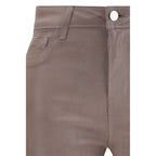 Beige High-Waist-Jeans aus Baumwolle