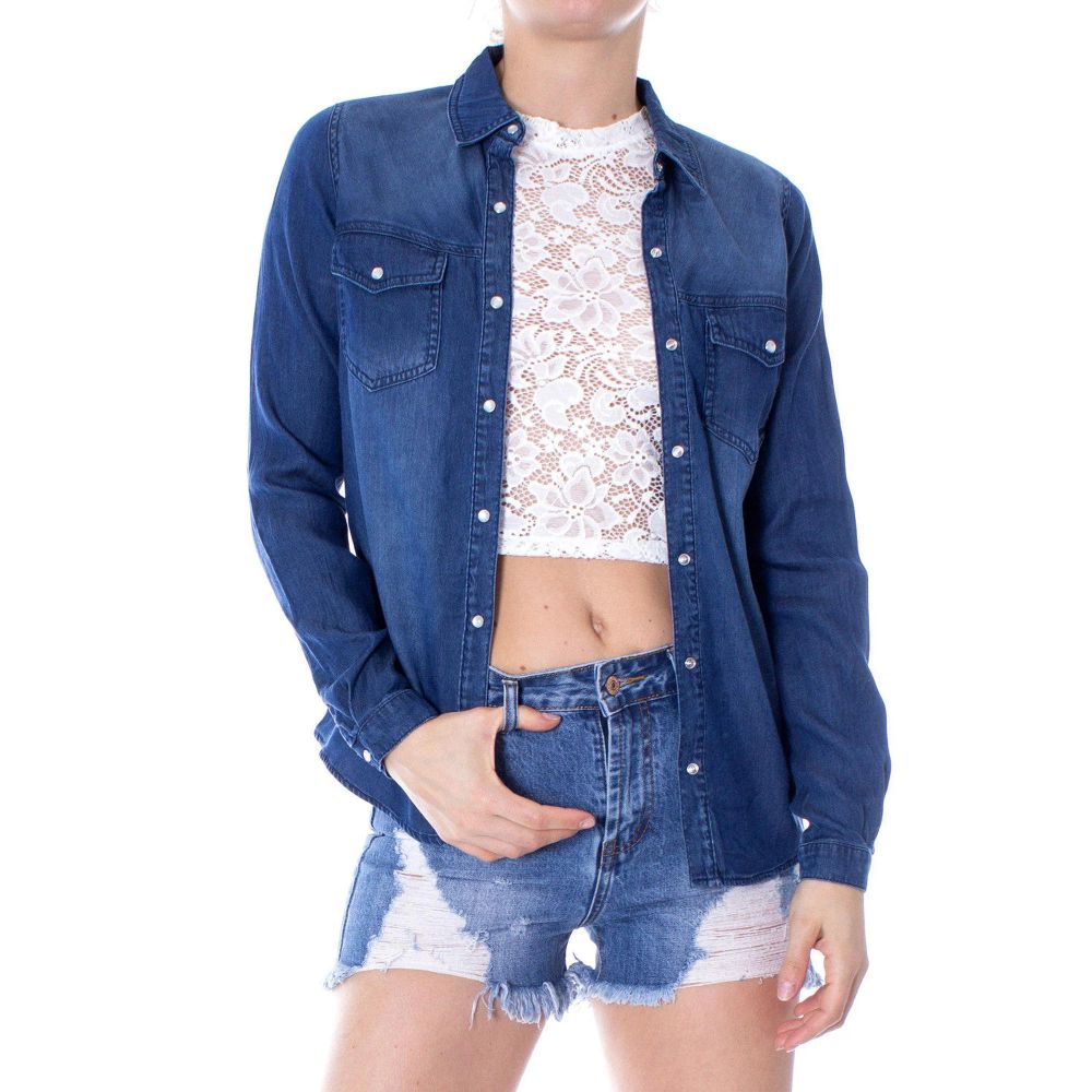 Camicia in denim blu
