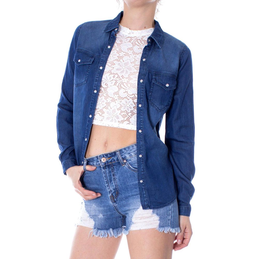 Camicia in denim blu