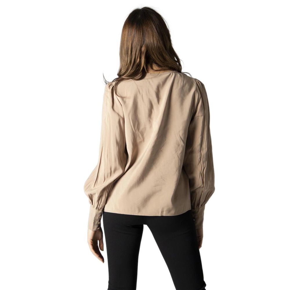 Beige Seidenbluse