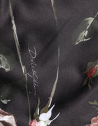 Schwarze Chino-Hose mit geradem Bein und Blumenmuster