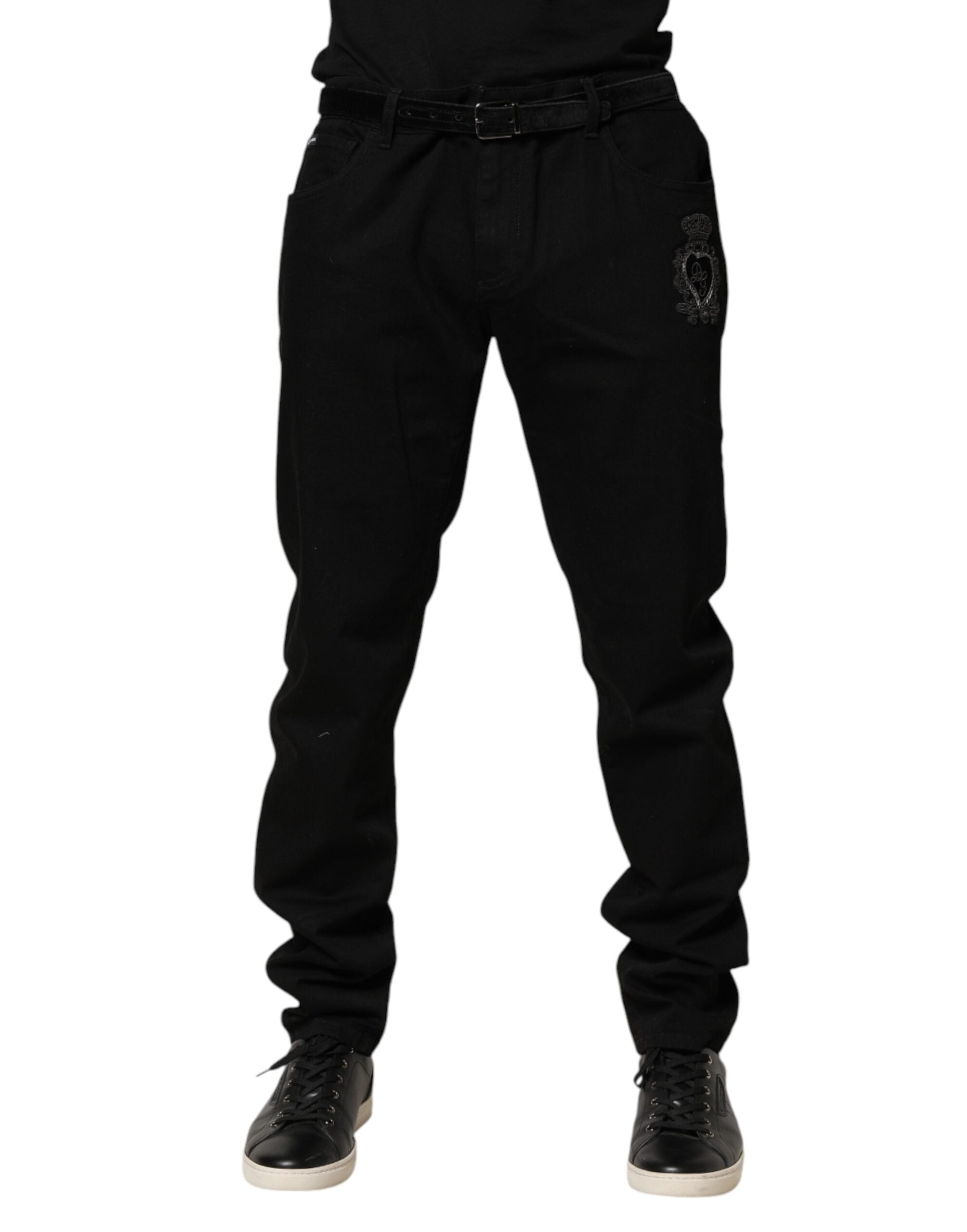 Black Sacred Heart Skinny Jeans für Herren