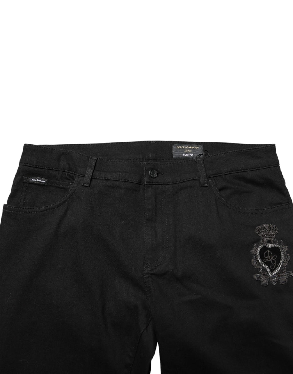 Black Sacred Heart Skinny Jeans für Herren