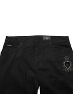 Black Sacred Heart Skinny Jeans für Herren