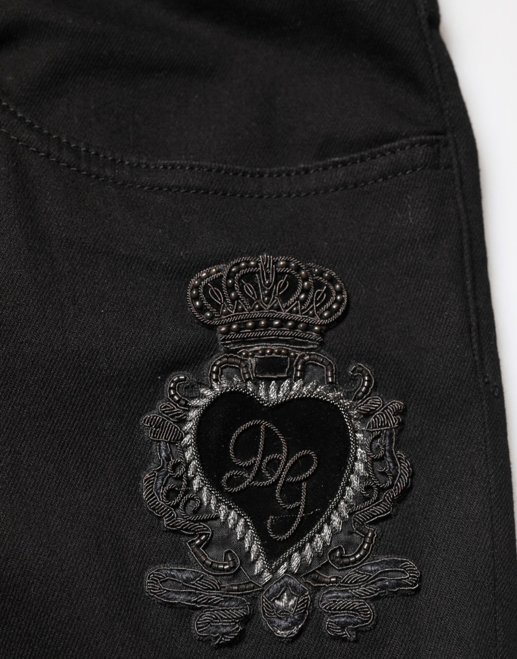 Black Sacred Heart Skinny Jeans für Herren