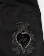 Black Sacred Heart Skinny Jeans für Herren