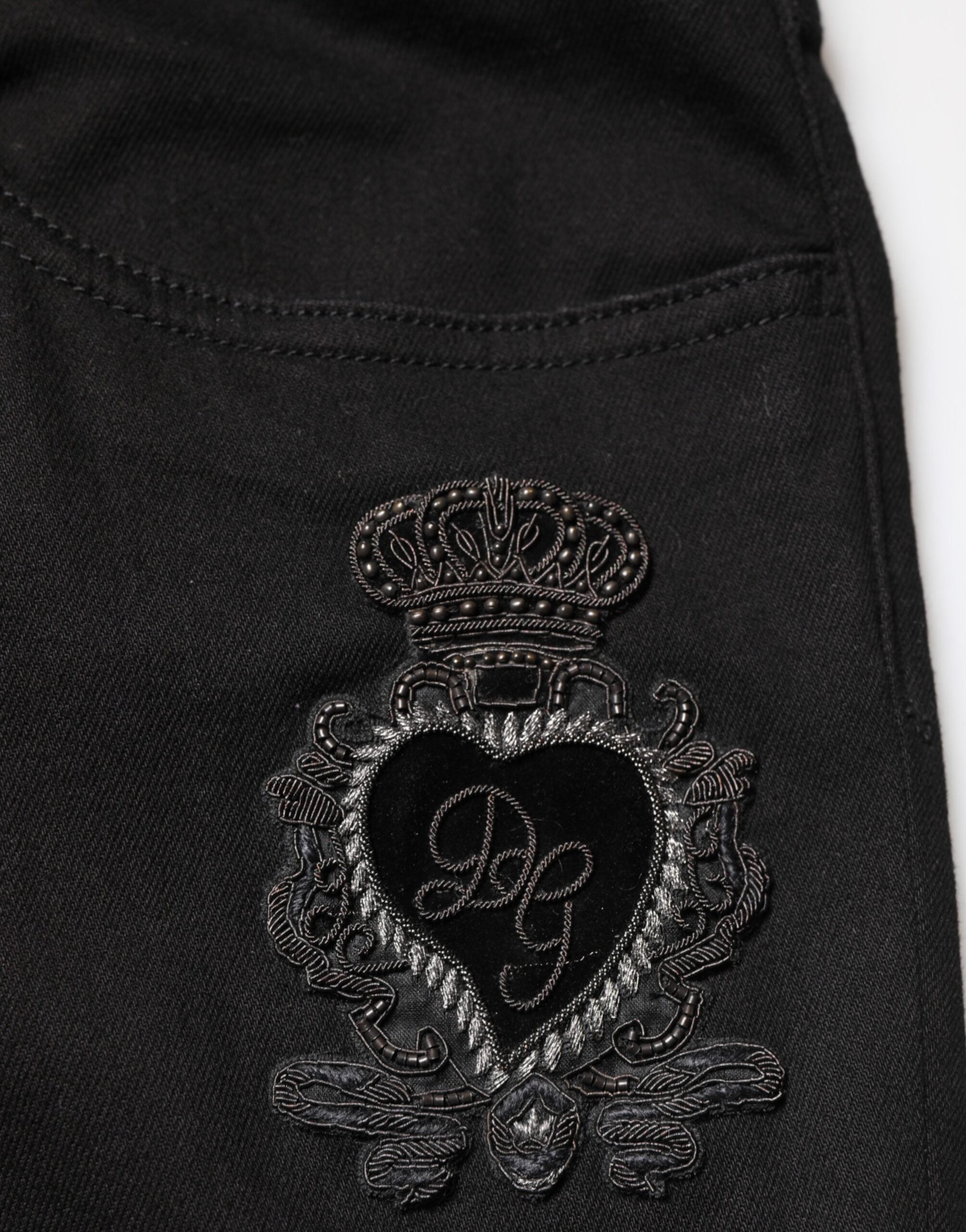 Black Sacred Heart Skinny Jeans für Herren