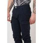 Blue Cotton Cargo Pants