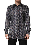 Multicolor Patterned Collared GOLD Men's Dress Shirt