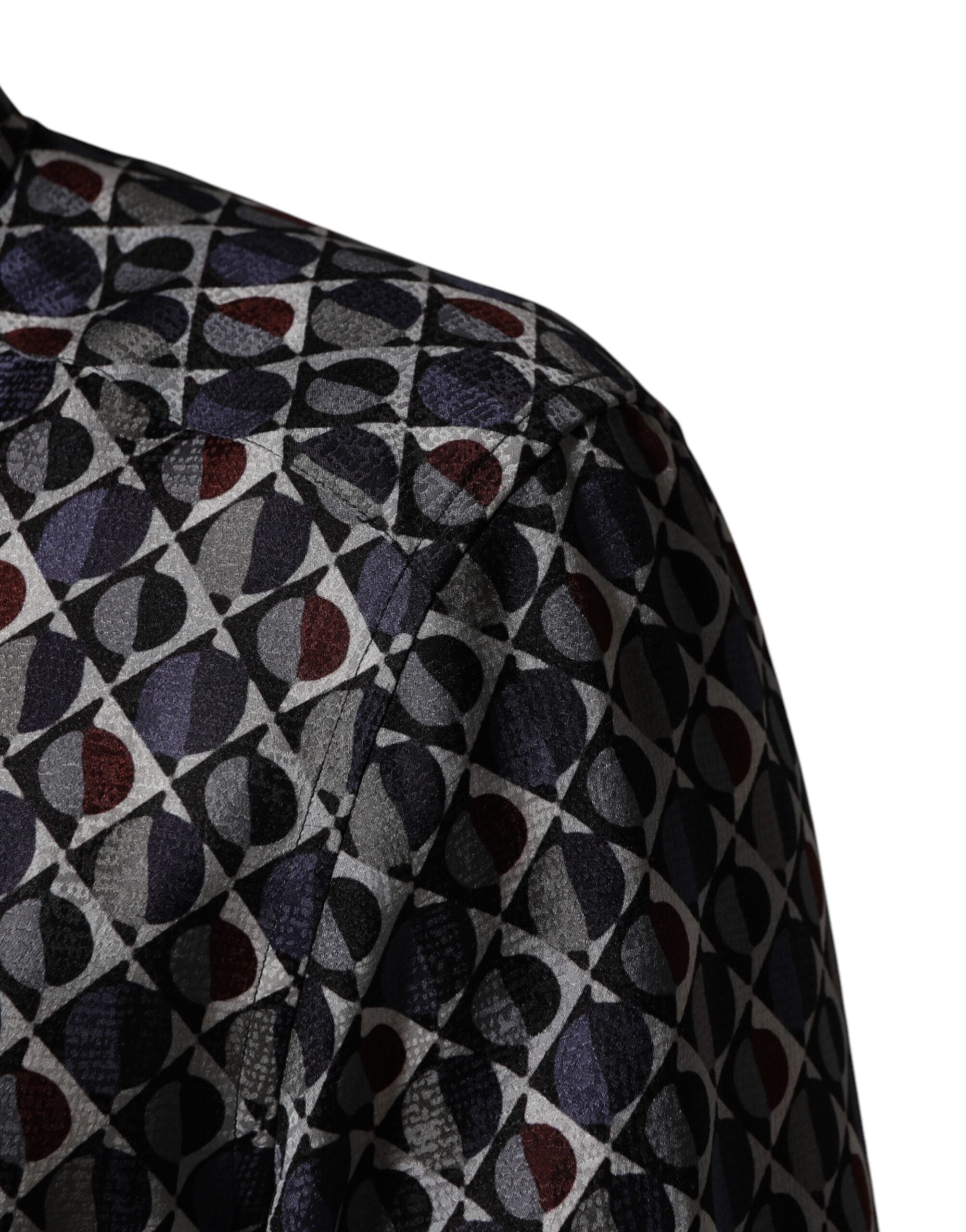 Multicolor Patterned Collared GOLD Men's Dress Shirt