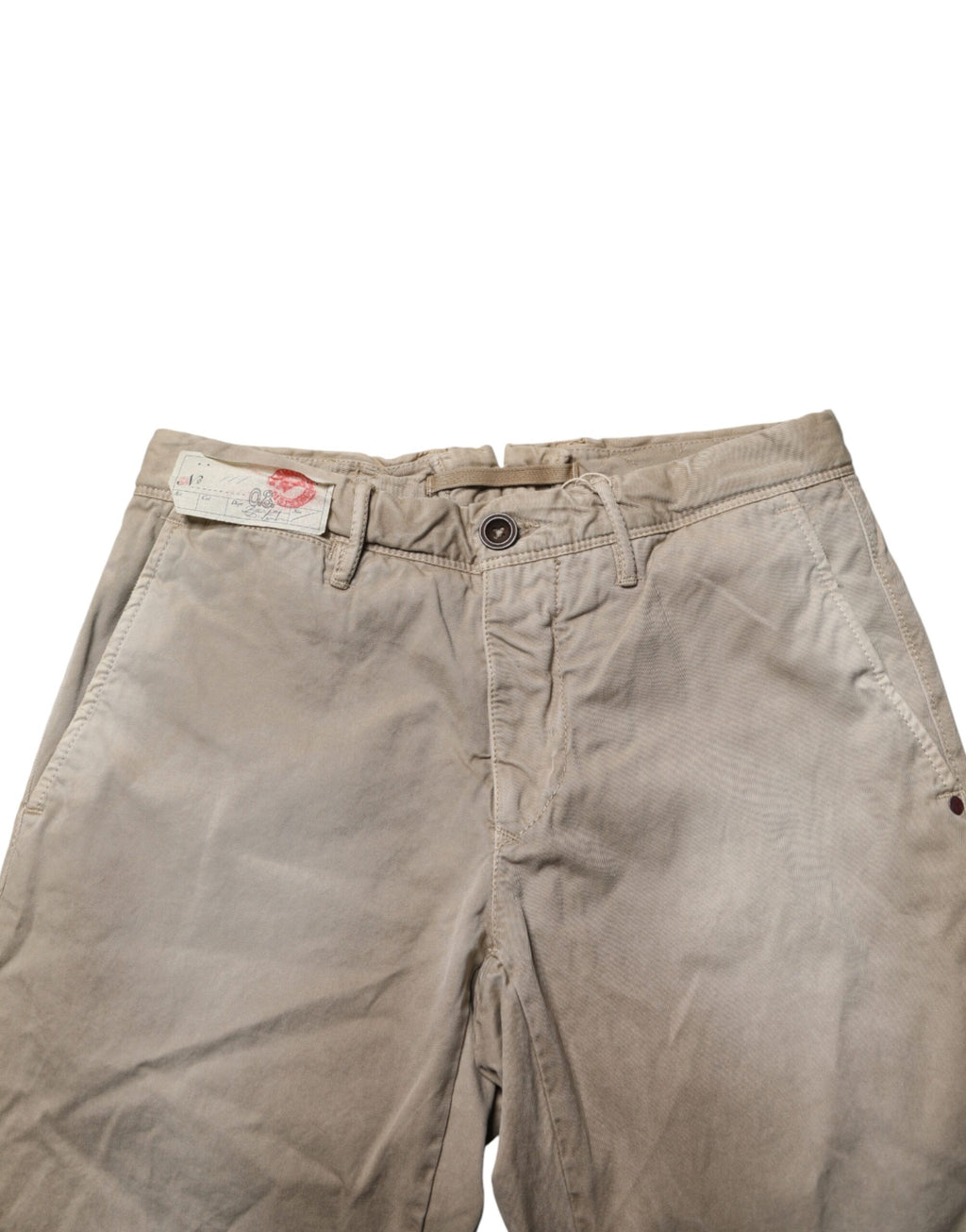 Beige Mid-Waist Straight Women's Casual Chino Trousers