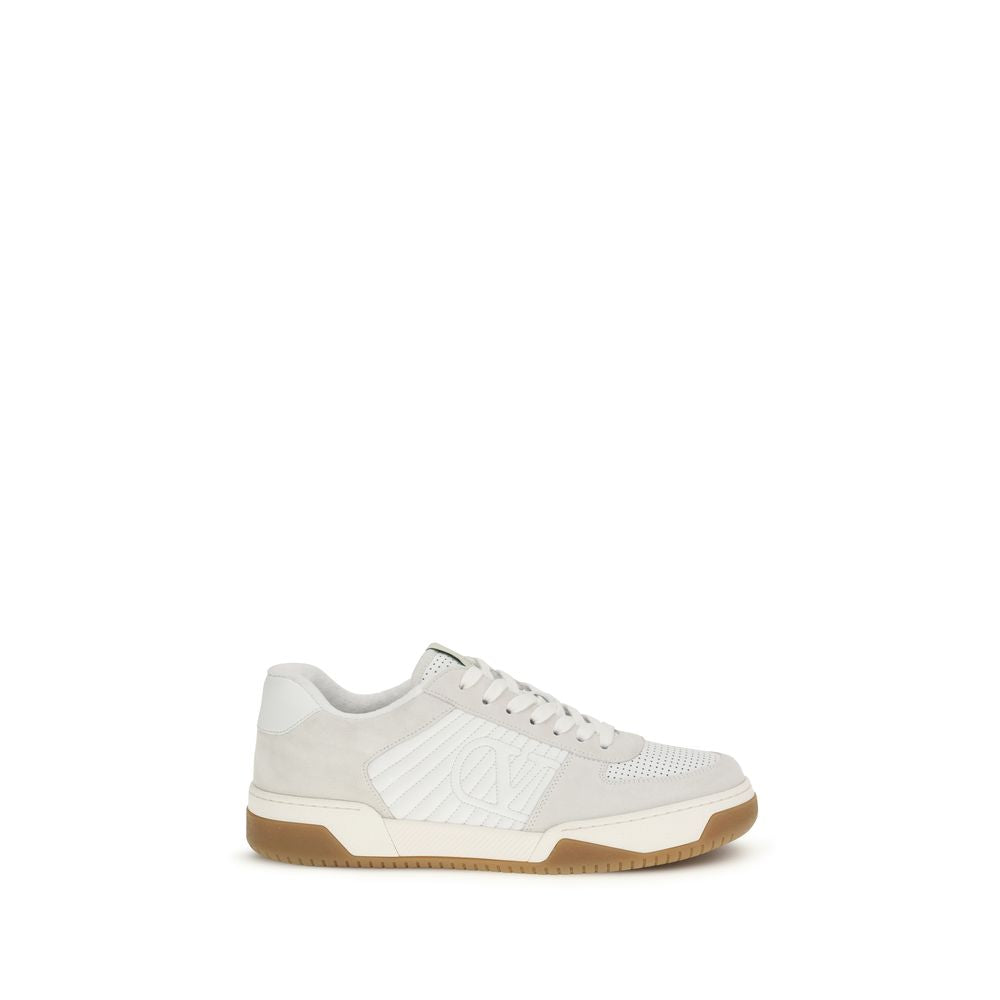 Weiße athletische Sneaker aus Kalbsleder (Bos Taurus)