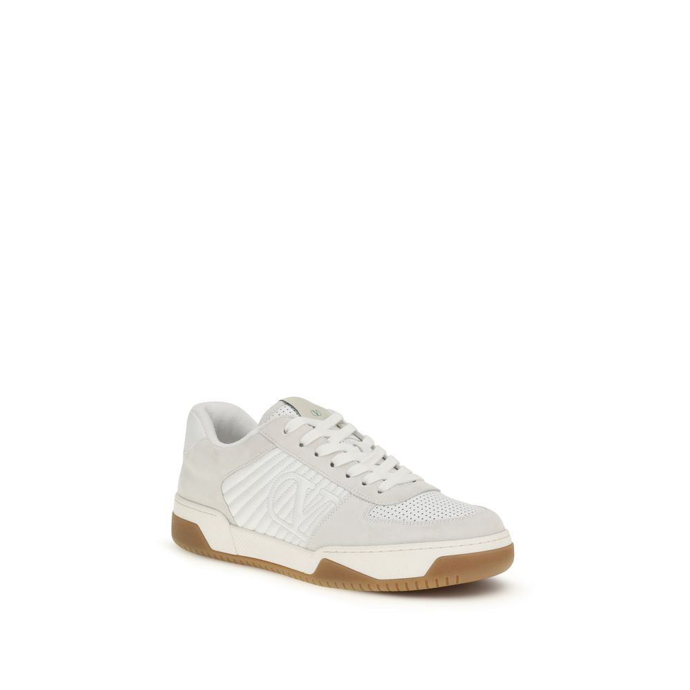 Weiße athletische Sneaker aus Kalbsleder (Bos Taurus)