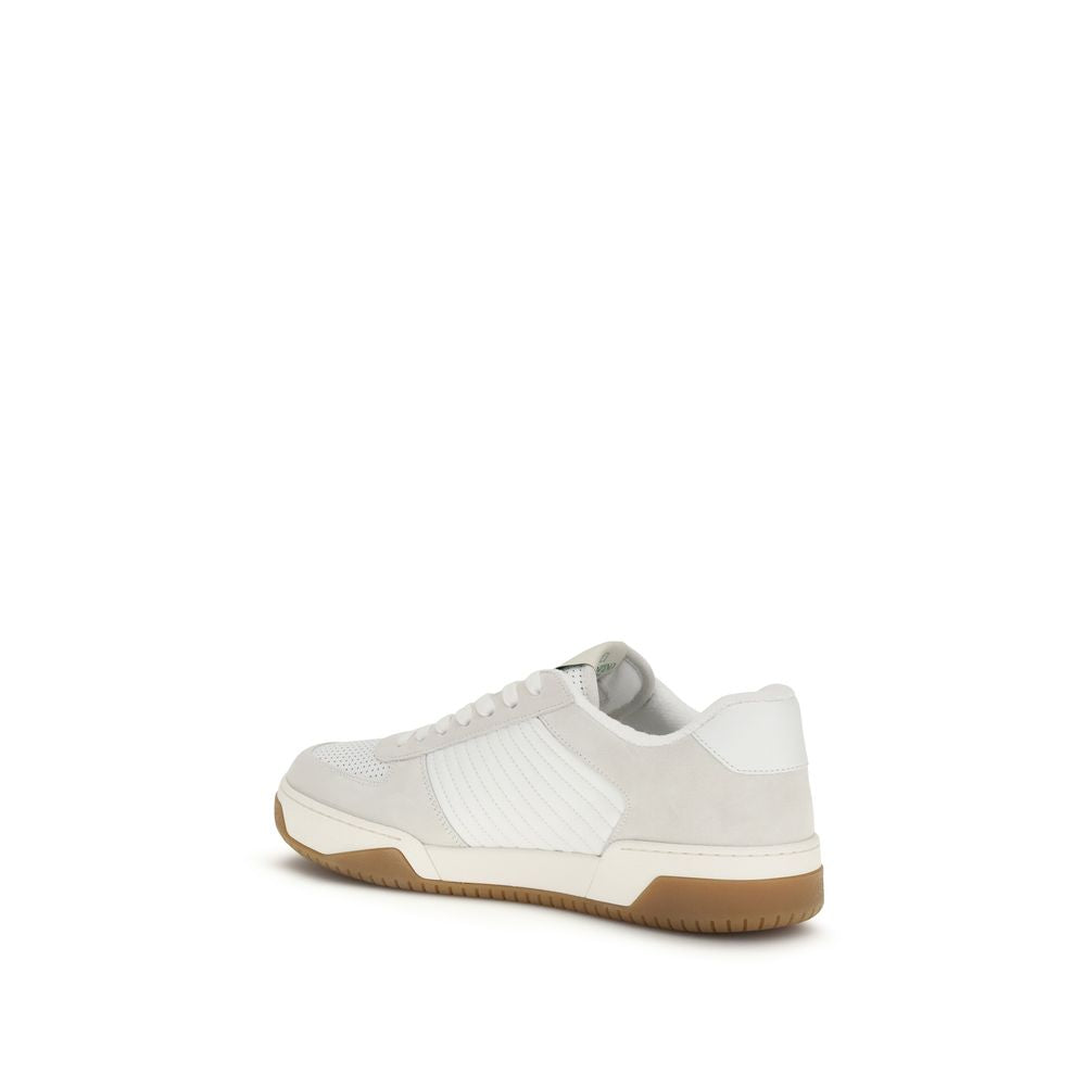 Weiße athletische Sneaker aus Kalbsleder (Bos Taurus)
