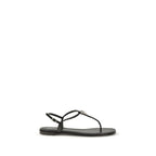 Schwarze Kalbsleder-Sandalen