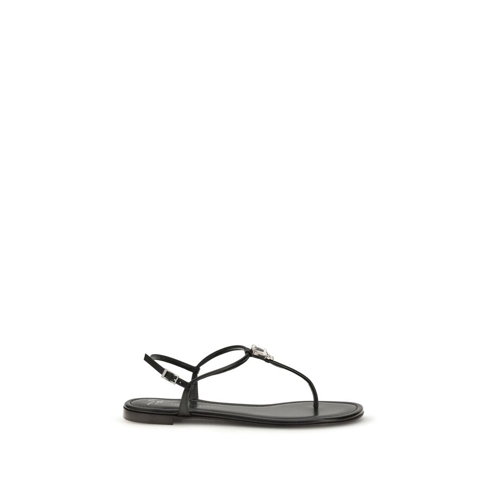 Schwarze Kalbsleder-Sandalen