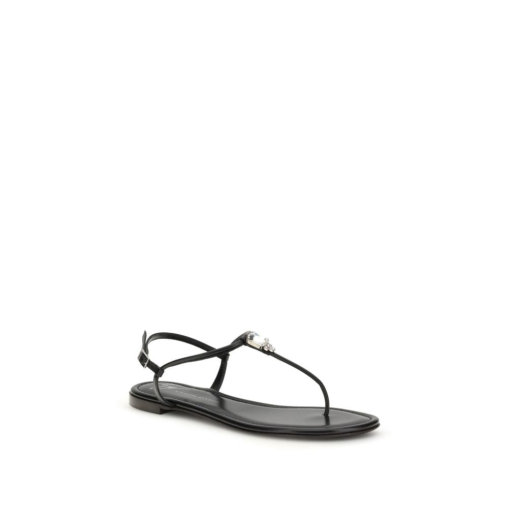 Schwarze Kalbsleder-Sandalen