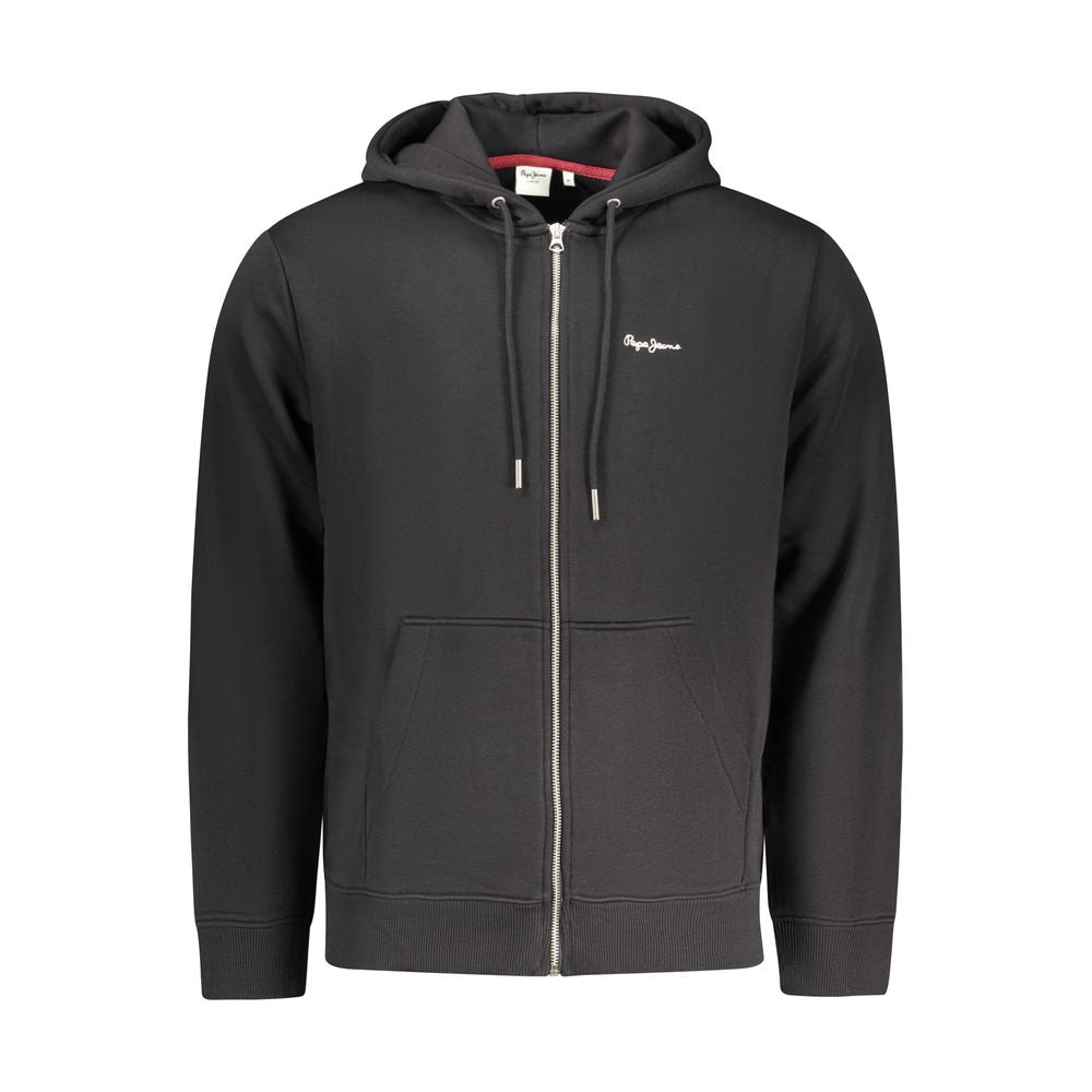 Schwarzes Herren-Sweatshirt aus Baumwolle