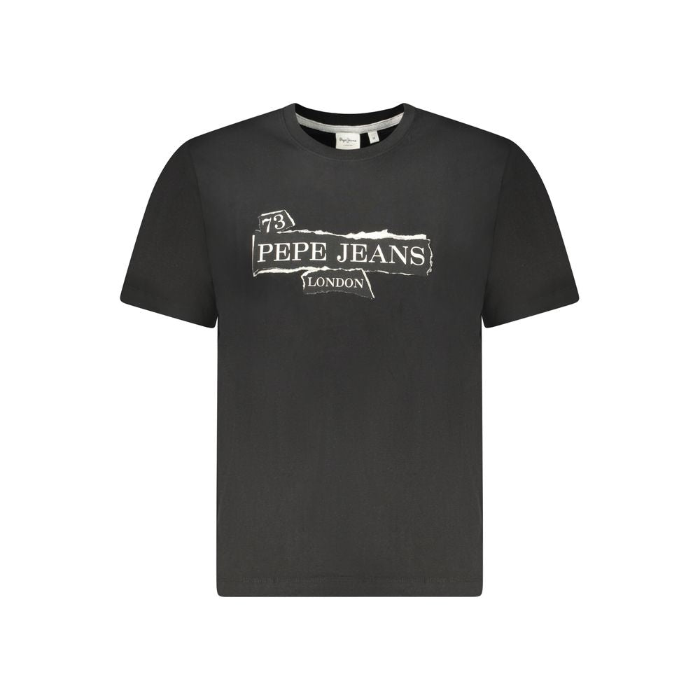 Schwarzes Herren-T-Shirt aus Baumwolle