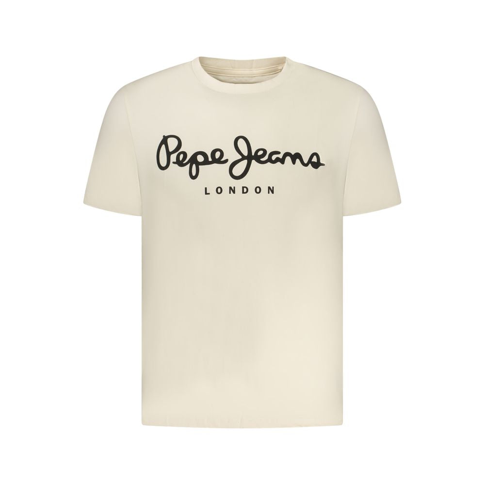 Beiges Herren-T-Shirt aus Baumwolle