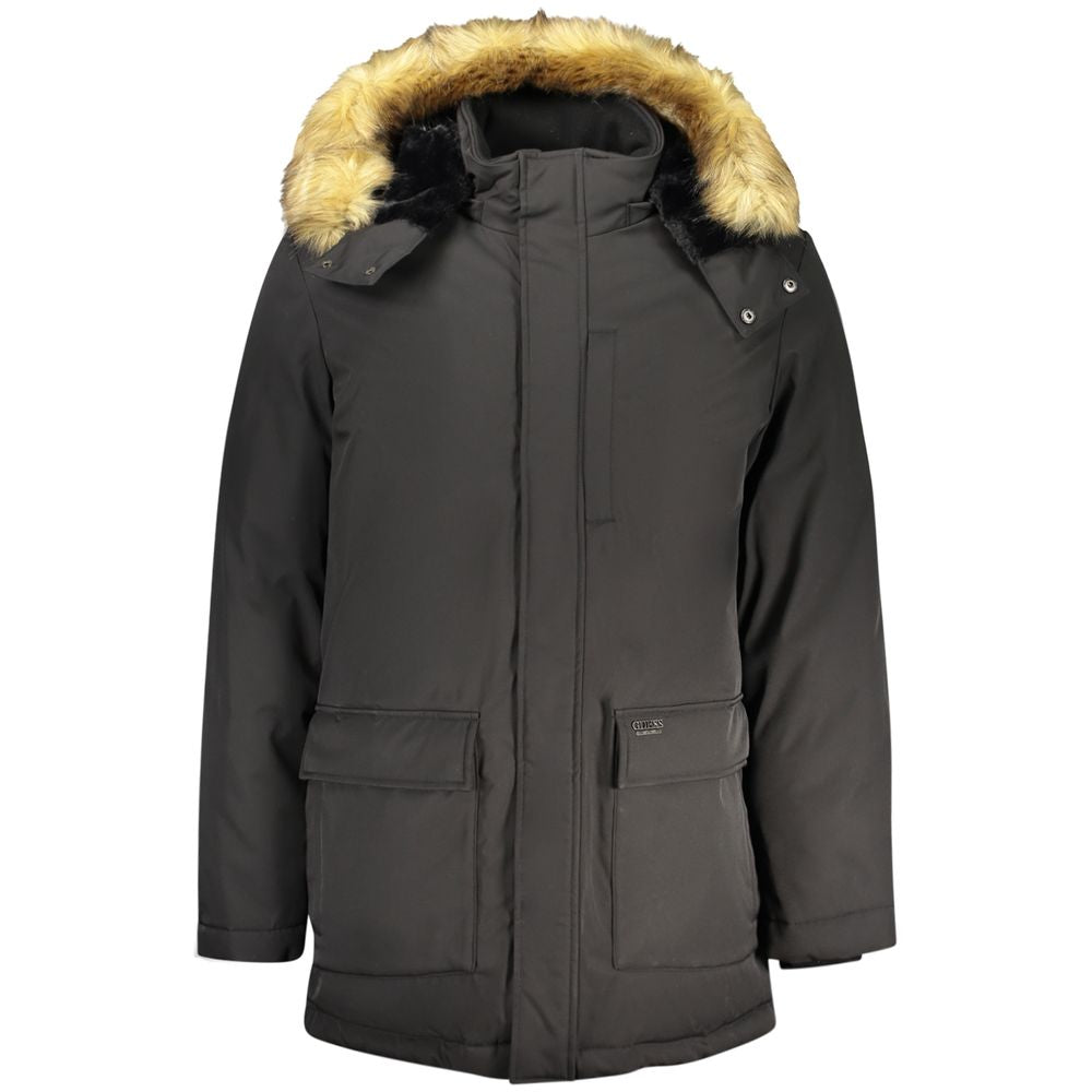 Black Polyester Men's Jacket