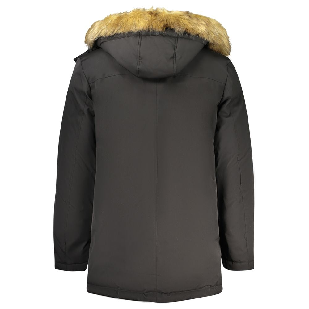Black Polyester Men's Jacket