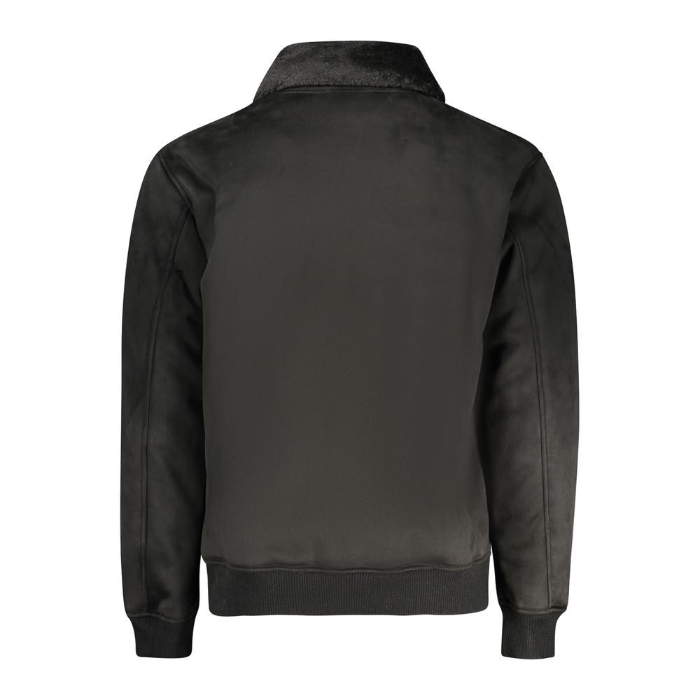 Black Polyurethane Men Jacket