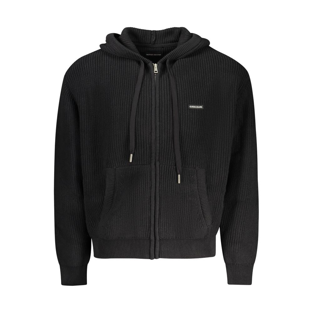 Herren-Cardigan aus schwarzer Bio-Baumwolle