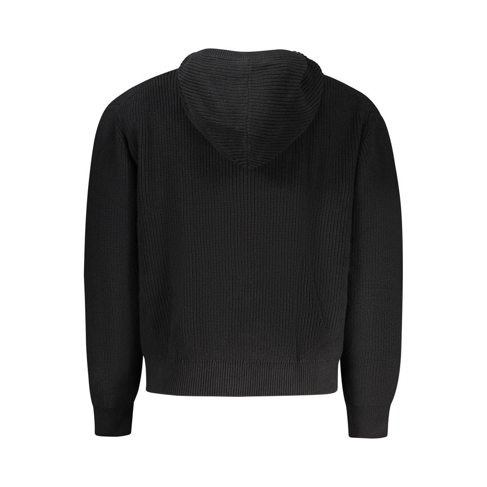 Herren-Cardigan aus schwarzer Bio-Baumwolle