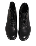 Schwarze geschnürte kurze Stiefeletten Herrenschuhe