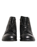 Schwarze geschnürte kurze Stiefeletten Herrenschuhe