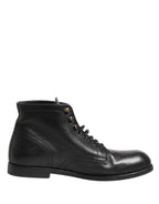 Schwarze geschnürte kurze Stiefeletten Herrenschuhe