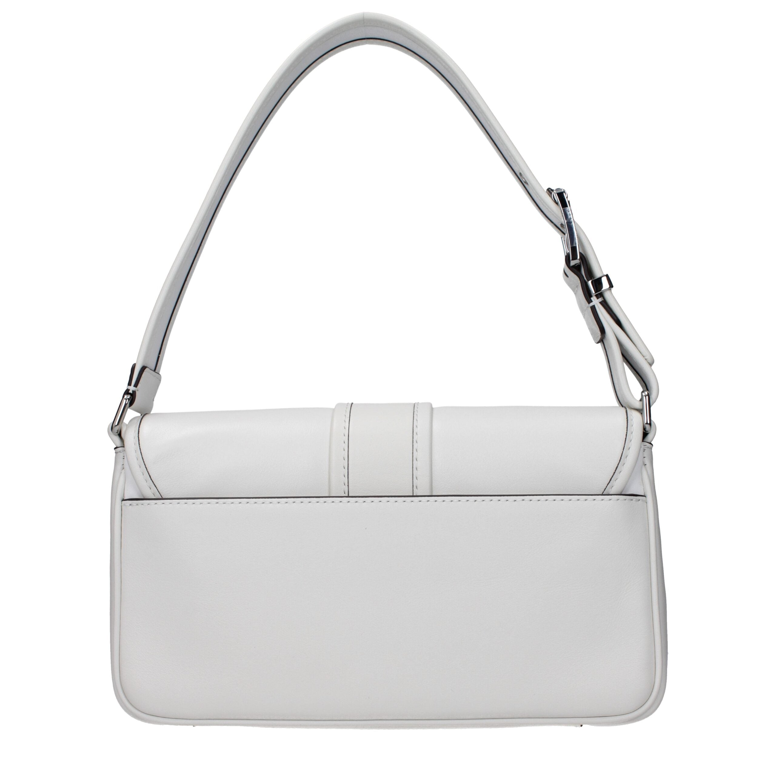 Schultertasche aus weißem Leder