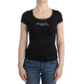 Schwarzes Elastan-Top
